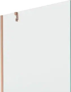 Sprchové dvere MEXEN/S - Next vaňová zástena FIX 100 x 150, transparent, meď kartáčovaná 895-100-000-00-00-65