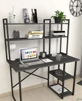 Písacie stoly BUSTOS písací stôl s nadstavcom 60 x 120, antracit