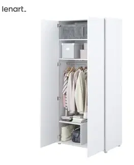Šatníkové skrine Dig-net nábytok Šatníková skriňa Lenart BED CONCEPT BC-20 | biela