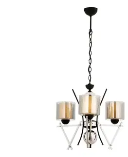 Svietidlá  Luster na reťazi VARANA 3xE27/40W/230V čierna/lesklý chróm 301AUR1228