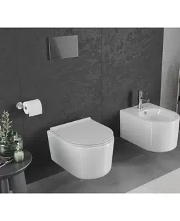 Záchody MEXEN/S - Sofia Závesná WC misa Rimless Tornado vrátane sedátka s slow slim, duroplast, biela lesk 30540500T