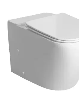 Záchody SAPHO - IMALA WC kombi misa, Vortex Rimless, 61x35,5cm, spodný/zadný odpad, biela PC107-111