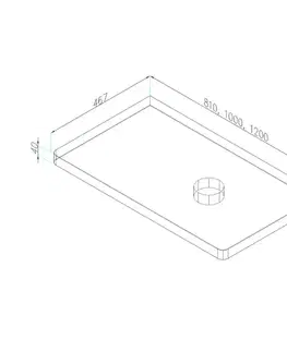 Kúpeľňový nábytok Mereo Siena, kúpeľňová doska na skrinku, dub masív, 120 cm, asymetrická, s výrezom na skrinku 100 cm CN483DA