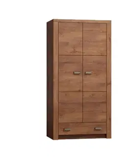 Šatníkové skrine KONDELA Infinity 1 2D šatníková skriňa jaseň svetlý