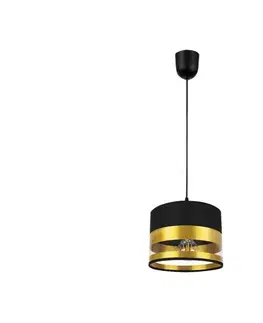 Svietidlá  Luster na lanku MILO 1xE27/60W/230V zlatá/čierna 0347