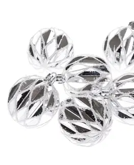 Vianočné dekorácie Súprava vianočných ozdôb Silver shine, 6 ks, pr. 8 cm, plast