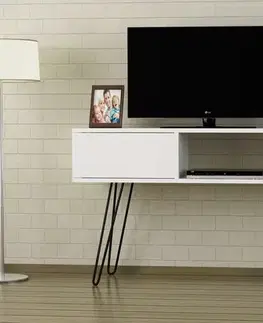TV stolíky DARA úzky TV stolík, biela