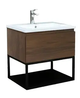 Kúpeľňový nábytok Kúpeľňová skrinka s umývadlom SAT B-Way 59x30x45 cm orech mat BWAY60NUTU BWAY60NUTU