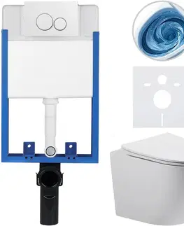 Záchody CERANO - Kompletný WC set Profi/Cesso - biela matná - WC tlačidlo Duo/Biela - na zamurovanie - 49x36 CER-8050BD84340