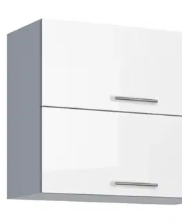 Kuchynské skrinky visiace Kuchynská skrinka Emilia G60U biela/biela lesk HG