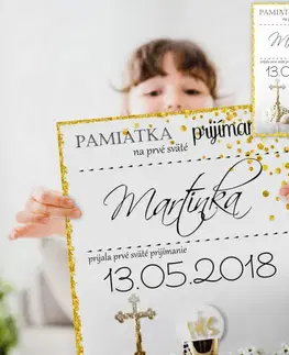 Tabuľky s venovaním (darčeky) Darček pre deti - Pamiatka na prvé sväté prijímanie - tabuľka na stenu