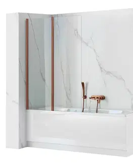 Sprchové dvere REA - Skladacia vaňová zástena AGAT-2 80 Brush Copper REA-W5696