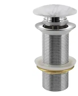 Svietidlá Sapho - Výpusť umývadla BLOK, priemer 6,6 cm, carrata/biela 2401-941