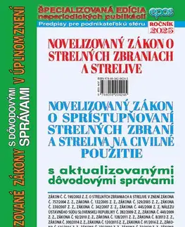 Zákony, zbierky zákonov Novelizovaný zákon o strelných zbraniach a strelive a novelizovaný zákon o sprístupňovaní strelných zbraní a streliva na civilné použitie 12/2025