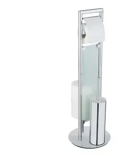 Svietidlá WENKO 25384100 - WC súprava SULMONA 25x76 cm strieborná/čierna 25384100