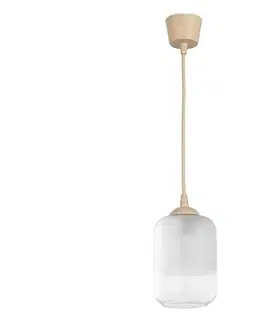 Svietidlá BRILAGI - LED luster na lanku RETRO GLASS 1xE27/60W/230V priemer 14 cm béžová/biela NSTK7778+TK8619A