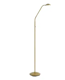 Lampy Moderná stojaca lampa mosadzná vrátane LED 3-stupňové stmievanie nabíjateľná - Waldorf