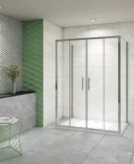 Sprchovacie kúty H K - Sprchovací kút do U SYMPHONY D4 120 × 80 × 80 s posuvnými dverami – chróm SE-SYMPD41208080