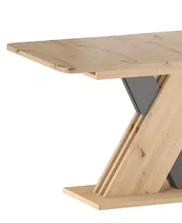 Kuchynské a jedálenské stoly Signal Rozkladací jedálenský stôl EXEL | antracit / dub artisan 85 x 140 cm