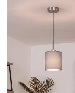 Svietidlá BRILAGI - LED Luster na lanku NUBILA 1xE27/60W/230V priem. 14 cm čierna/svetlosivá EG32517+BG2454