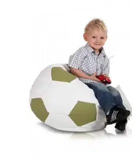 Sedacie vaky a kocky Sedací vak futbalová lopta TiaHome - bielo zelená tmavá