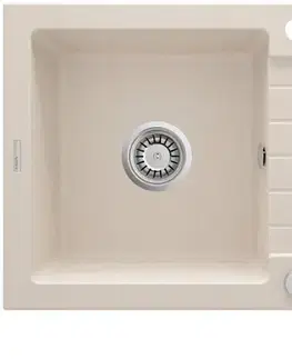 Kuchynské drezy DEANTE DEANTE - Zorba beige - Granitový drez vrátane batérie, 1 - bowl s odkvapkávačom ZQZA511A