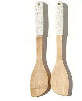 Dekorácie a bytové doplnky Skosená obracačka bambus biela rukoväť 32*6cm ut03532bs17