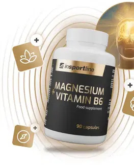 Vitamíny a minerály Výživový doplnok inSPORTline Magnesium+Vitamin B6, 90 kapsúl