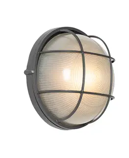 Vonkajšie nástenné svietidlá Priemyselná vonkajšia nástenná lampa tmavosivá IP44 - Hanneke