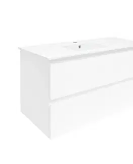Kúpeľňový nábytok Kúpeľňová skrinka s umývadlom SAT B-Way 99x50x45 cm biela lesk BWAY2100WU4BI BWAY2100WU4BI