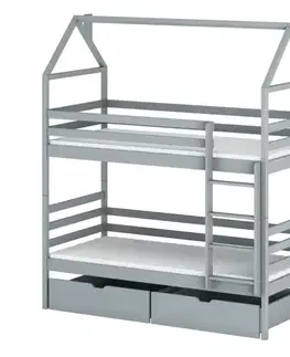 Poschodové postele Posteľ Domček  Alex 80x160 sivá