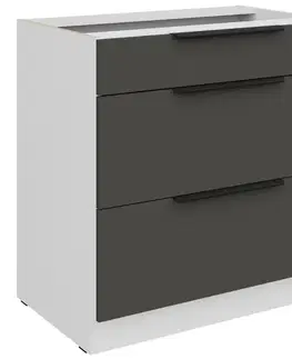 Kuchynské skrinky stojace Kuchynská skrinka Aria-Gr/Wh Anti Fingerprint 80d 3s Bb