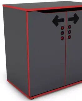 Nábytok Komoda Matrix 75 2d grafit/červená