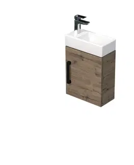 Kúpeľňový nábytok Kúpeľňová skrinka s umývadlom SAT Cube Way 40x47,5x20 cm dub Wellington mat CUBE320401DCDW CUBE320401DCDW