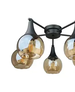Svietidlá Keter Lighting Prisadený luster STAR 5xE27/60W/230V čierna/dymová béžová 2845