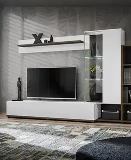 Obývacie steny Obývacia stena SILK II PEW SK2 perla elm/biela