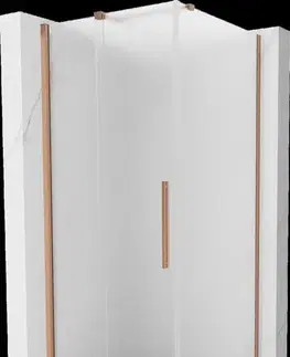Sprchovacie kúty MEXEN/S - Velár sprchovací kút, posuvné dvere 120 x 120, dekor, meď kartáčovaná 871-120-120-31-65
