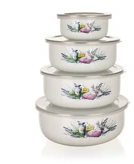 Misky a misy Banquet 8-dílná sada smaltovaných misek Lavender 10x4,7cm 14x6,1cm 16x6,8cm 18x7,5cm