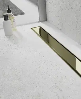 Sprchovacie kúty MEXEN/S - Flat M13 odtokový žľab 2v1 70 cm zlatý 1510070-15