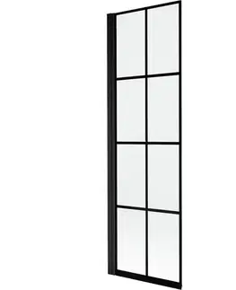 Sprchové dvere MEXEN - MIST vaňová zástena 60x150 cm 6mm 1-s, čierna, dekor, ľavá 8A9-060-001-70-77-L