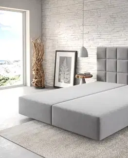 Rámy postelí DELIFE Boxspring posteľ Dream-Fine 160x200 cm mikrovlákno sivá