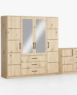 Nábytok do spálne Súprava skriňa Belluno 200 artisan + komoda Belluno 150