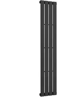 Radiátory do kúpeľne CERANO - Kúpeľňový radiátor Arlen - bočné pripojenie - 558 W - čierna matná - 1800x300 mm CER-278650