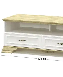 TV stolíky NABBI Igins TV-2DRW tv stolík sosna Andersen / dub zlatý