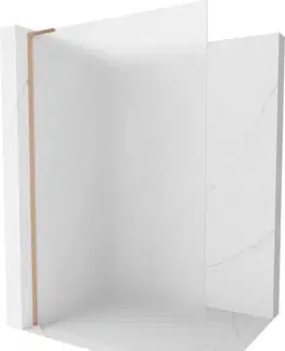 Sprchové dvere MEXEN/S - Kioto L Sprchová zástena WALK-IN 80 x 200, dekor, meď kartáčovaná 800-080-103-65-30