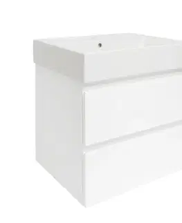 Kúpeľňový nábytok Kúpeľňová skrinka s keramickým umývadlom SAT B-Way 59x50x45 cm biely lesk BWAY260WU2BI BWAY260WU2BI