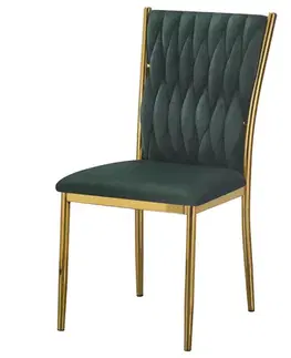 Čalúnené stoličky Stolička Glamour 12510 zelená/zlatý