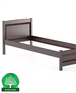 Jednolôžkové postele Posteľ borovica LK125–90x200 orech
