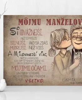 Tabuľky s venovaním (darčeky) Valentínsky darček - Obraz na stenu - Vyznanie lásky pre milovaného muža