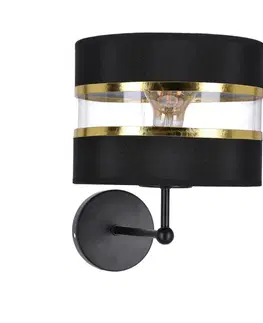 Nástenné svetlá Nástenná lampa Andy, čierna, tienidlo 1x40W E27